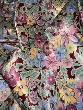 Fantasies By Morgan Taylor Vintage Satin Floral Wrap Kimono Short Robe One Size