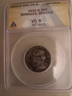 1932D Original USA Silver Washington Quarter