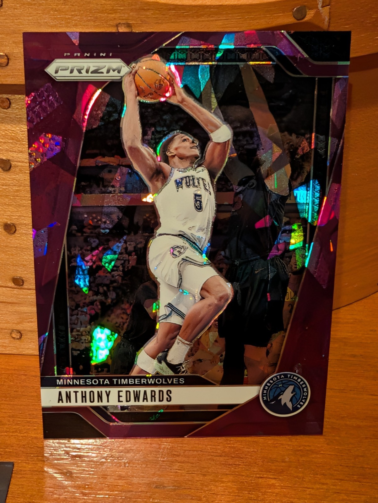 2025-26 Topps Chrome Anthony Edwards Purple Refractor Geometric /75 PSA 10 RC  view 4