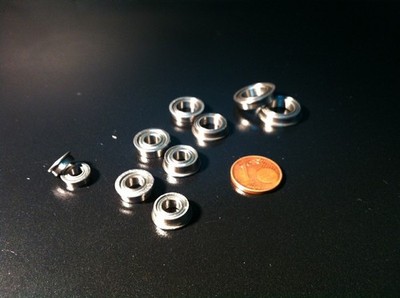 2 Stk. IBU Miniatur Kugellager mit Flansch / Bundlager  MF115 ZZ  5x11x4mm