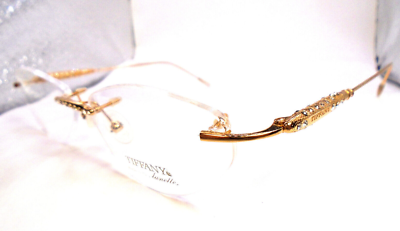 Tiffany Lunettes 23K Gold Plated T790 C4 Gold 52-17 Rimless