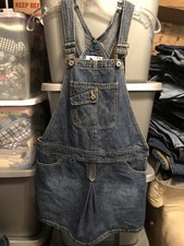 blue heart jeans denim girls Skirt Romper Overalls Size 14