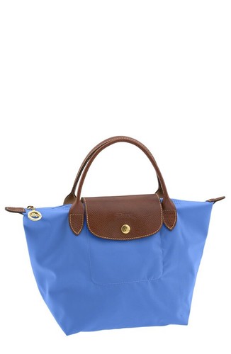 small blue longchamp bag