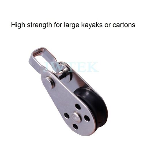 2 x 25mm Nylon Sheave Pulley Block w Removable Pin Bracket 316 Stainless Steel - Bild 4 von 5