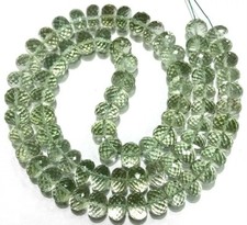 16 Inch Natural Green Amethyst Rondelle Beads Faceted Gemstone For Jewelry 8-9mm