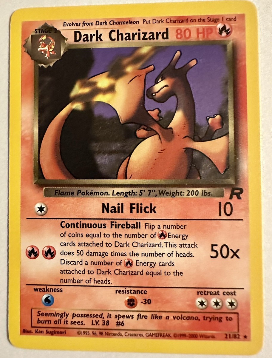 わるいリザードン 英語Dark Charizard Non-Holo 1999 Pokemon Team Rocket Dark Charizard 21/82 Non Holo NEVER PLAYED | eBay