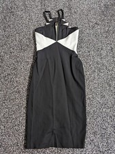 Coast Dress Size 8 Black & White Contrast Floral Lace Bodycon Cocktail 