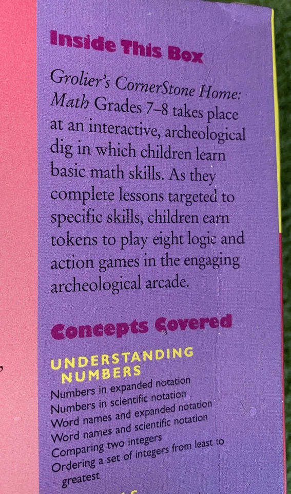 Grolier's Cornerstone Home Math Understanding Numbers Grades 7-8 CD-ROM #9 New - Image 4 of 4
