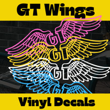 GT Wings Vinyl Decal- BMX, Performer, Pro Series, Mach One Old School Multi Size