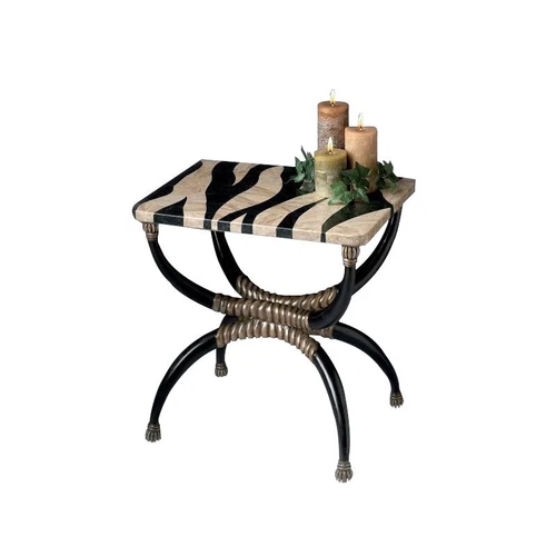 Butler Specialty Zebra Stripe Top Accent Table In Heritage - Picture 2 of 2