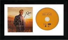 Andrea Bocelli signed 2020 Believe Album Cover Booklet w/ CD Framed 6.5x12- JSA 