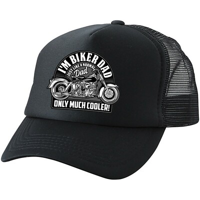 Biker Dad Trucker Cap Snapback Hat Mütze Fun Mesh Baseball Geschenk cool schwarz