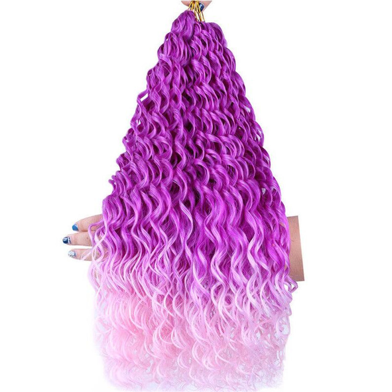 24" Afro Curly Crochet Hair Braids Loose Water Wave Braiding Hair