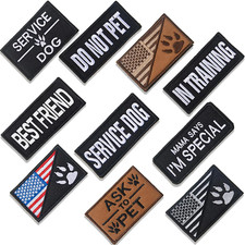10 Pieces Service Dog Patches Ask to Do Not Pet Patch Vest Removable Tactical Pe