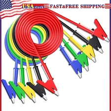 Alligator Clips Electrical Test Leads Dual Ended Crocodile Wire Cable Flexible