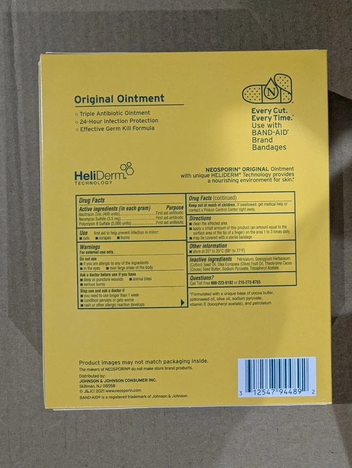 Мазь-антибиотик Neosporin Original первая помощь 1 унция тюбик + 0,5 унц. трубка, 2 шт. - Изображение 3 из 4