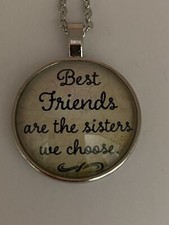 Best Friends Are The Sisters We Chose Silver-Tone Necklace Lobster Clasp 20