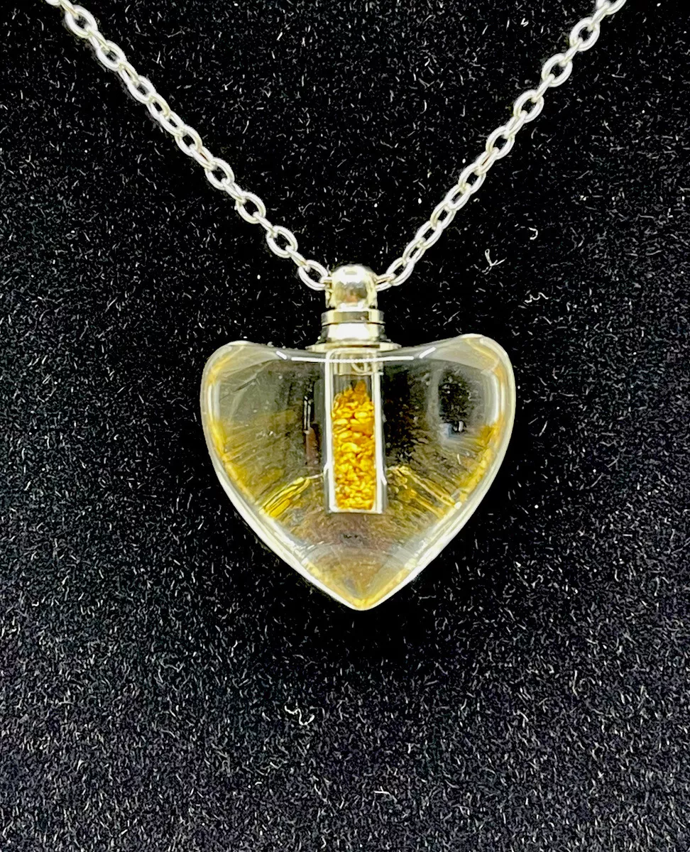 Natural Australian Gold 0.5g Of Fine Gold In Vial Jar Pendant