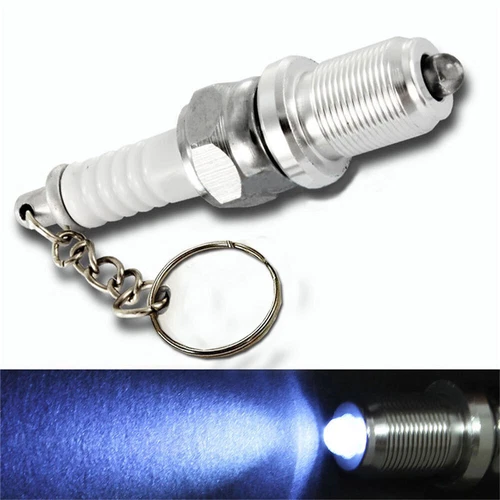 (3x) Zündkerze Schlüsselanhänger LED Licht Schlüsselanhänger Ring Autoteile Schlüsselring Schlüsselanhänger NEU - Bild 9 von 19