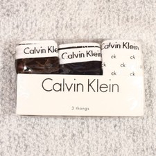 CALVIN KLEIN CAROUSEL THONG 3-PACK WOMEN'S SIZE L
