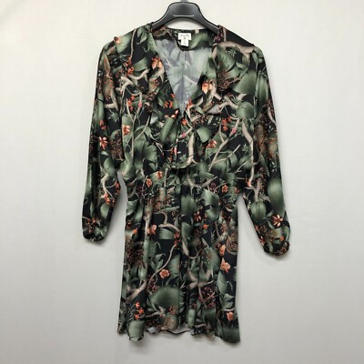 Johanna Ortiz X H&M Women Long Sleeve Floral Dress Size Large Green M178  -15 | eBay
