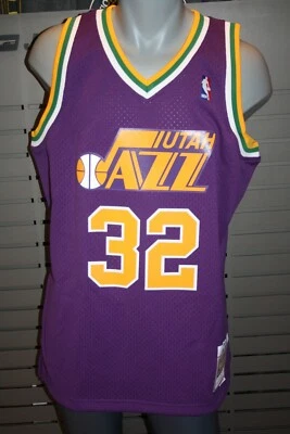 Mitchell Et Ness Maillot NBA Swingman UTHA JAZZ Karl Malone #32 Violet Orange - Photo 1/4