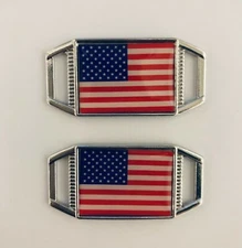 2pc American Flag Lace Shoe Charm Boot USA Accessory Laces Shoes 1 Pair Set