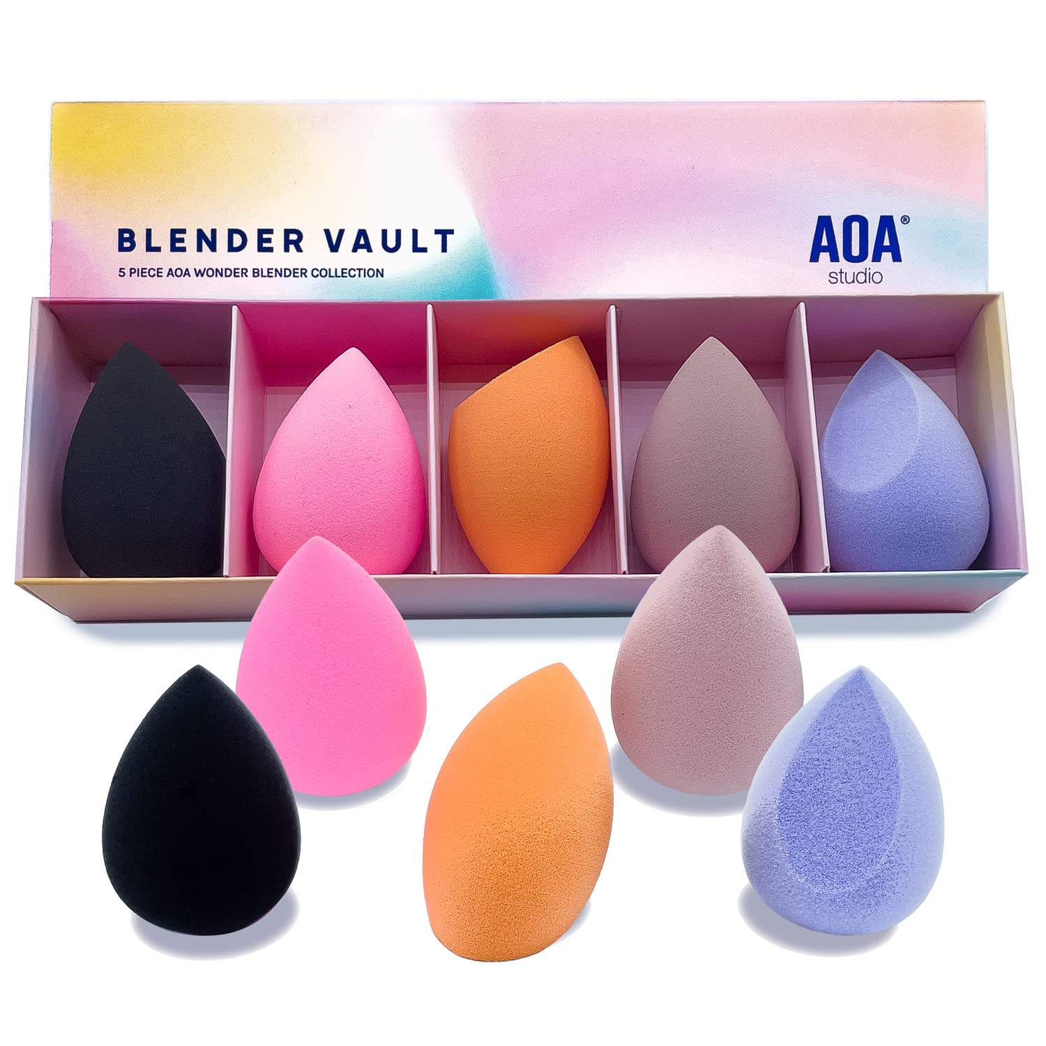 AOA Studio Beauty Makeup Sponge Blender Multiple Combo Set for Gift Makeup Blend