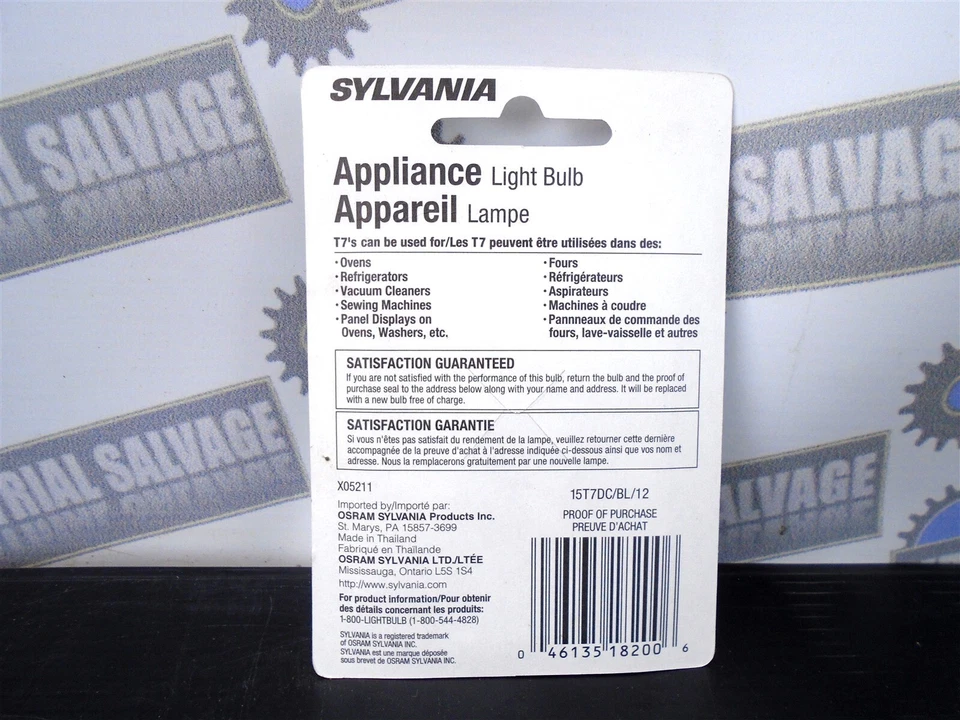 (4 Bulbs) SYLVANIA - 15T7DC/BL-120V - 15Watt 120Volt 15W, 120V (NEW in PACK) - Image 3 of 4