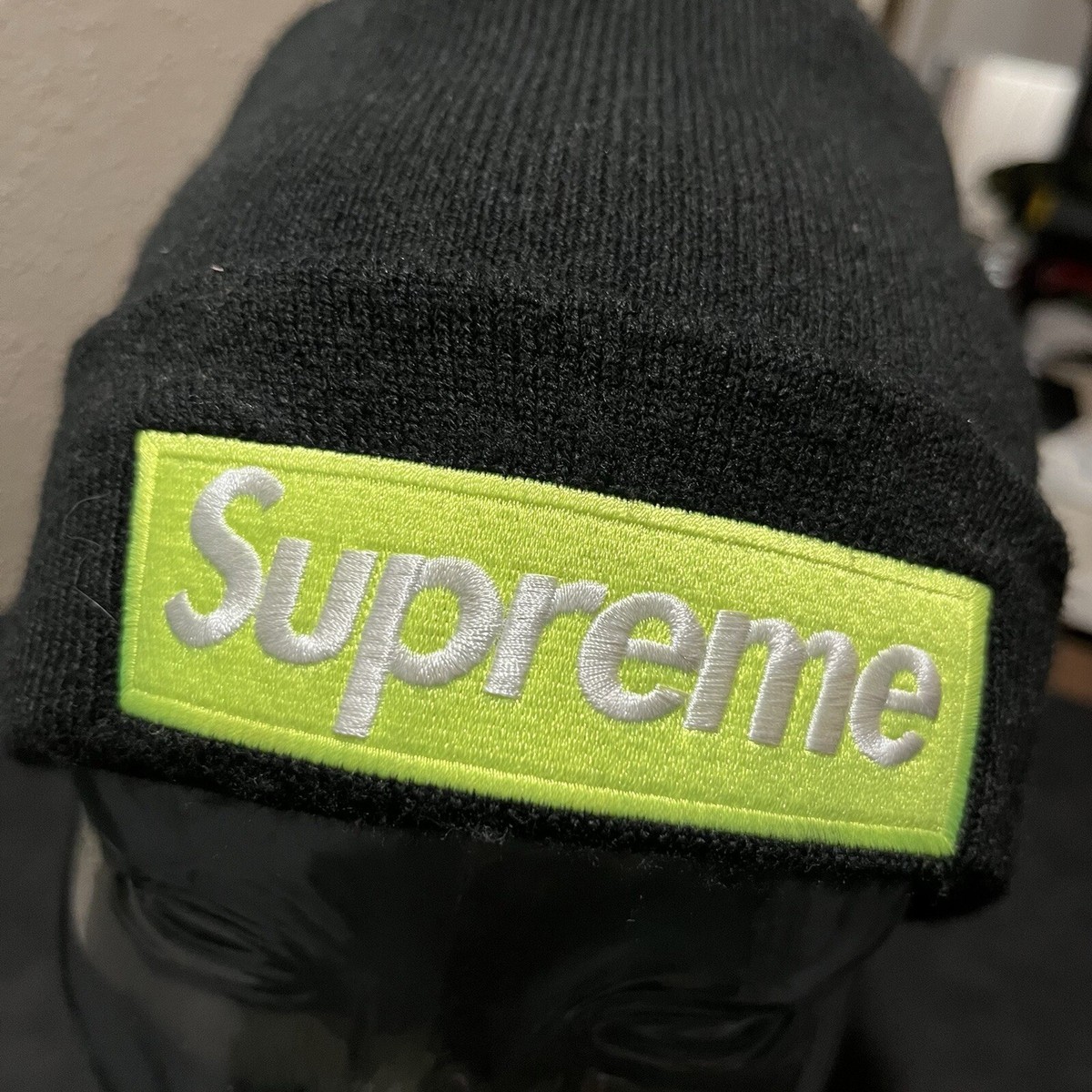 Supreme New Era Box Logo Beanie ダークグリーン Supreme x New