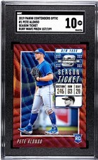 2019 Panini Contenders Optic #1 Pete Alonso RUBY WAVE PRIZM /199 SGC 10 GEM RC