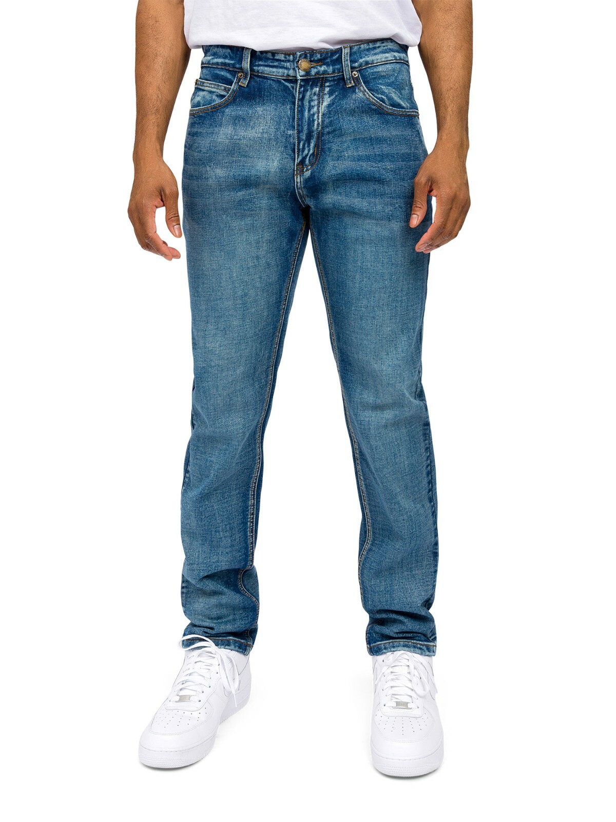 's Premium Washed Denim Pants Slim Fit Stretch Jeans - Dl1005