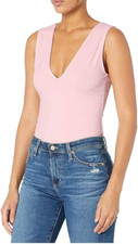Free People Womens Keep It Sleek Bodysuit Rose Size Small