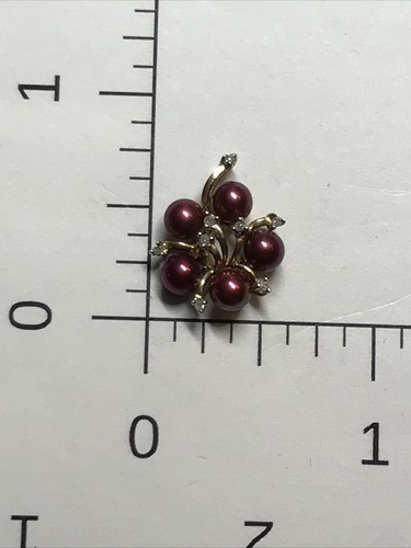 Colgante Heng Ngai HN oro amarillo 10k rojo como perlas y diamantes - Imagen 8 de 9