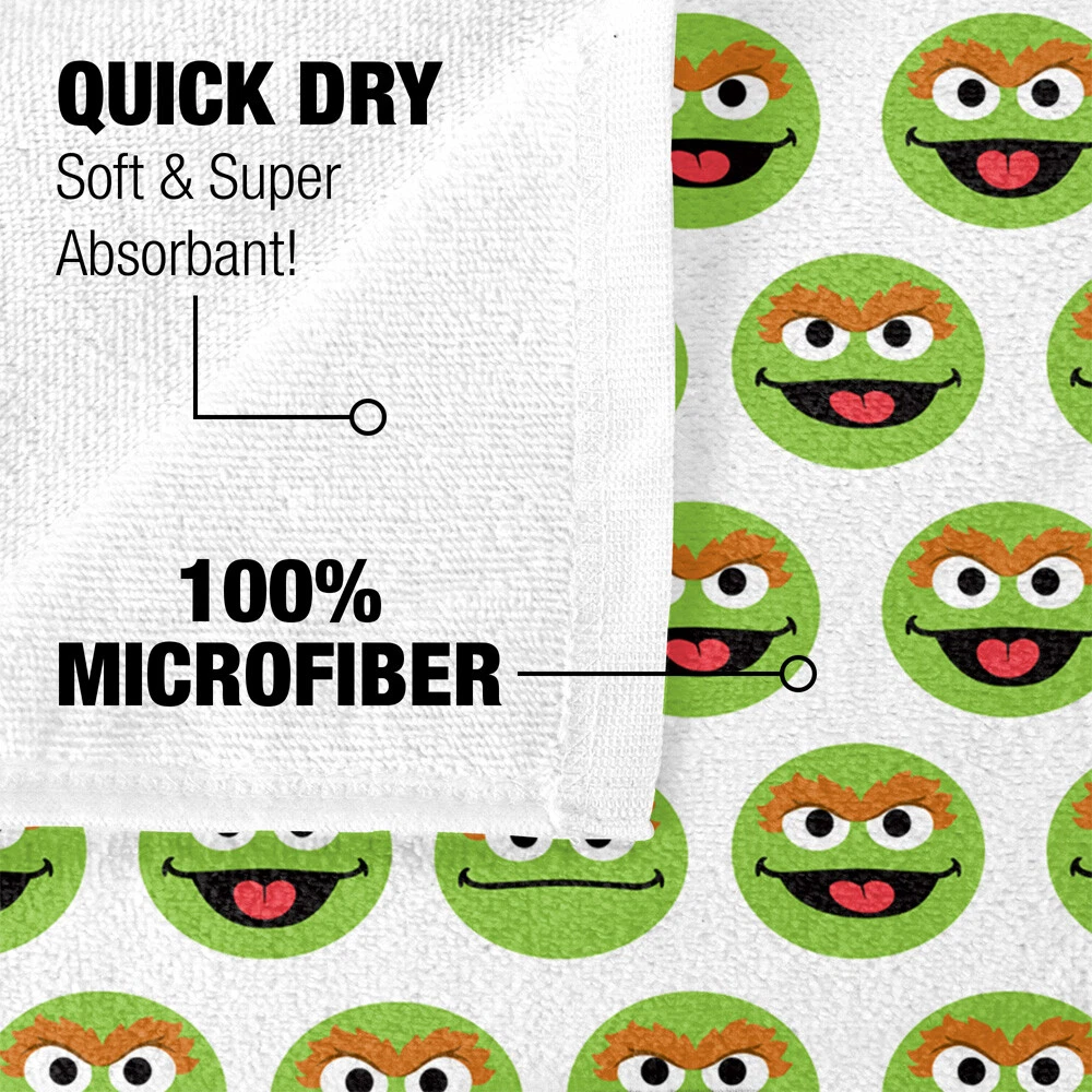 Sesame Street Simple Oscar Pattern Officially Licensed Beach Towel 30"x60"