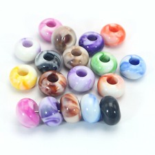 50 Multi-color Acrylic Rondelle Spacer Beads 14mm Abacus Loose With Big Hole 5mm