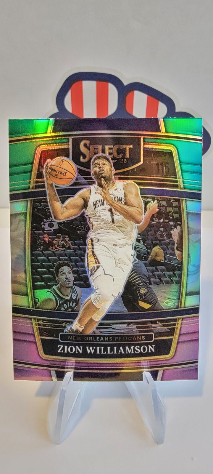 Zion Williamson 2021-22 Panini Select Green White Purple Prizm Concourse   #96