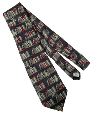 Classroom Tonal Atoms E=mc2 Teacher Tie by Ralph Marlin 2001 100% Silk