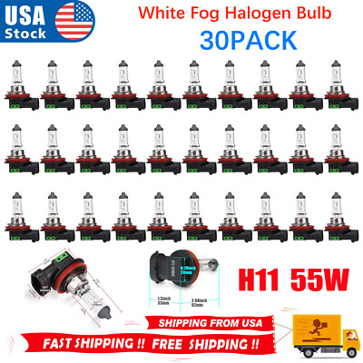 30pcs H11 12V 55W/Super Bright Ultra White Fog Halogen Bulb Car Head Light Lamp