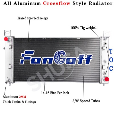 4 Row Radiator Fit 99-2011,03 Chevy Silverado/2000-2011 GMC Yukon Sierra 6.0L V8