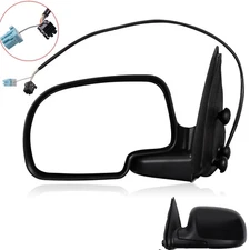 Driver Side View Mirror Power Heated Black For 03-06 Chevy GMC Silverado 1500