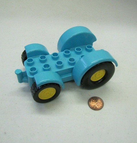 Lego Duplo BLUE FARM TRACTOR w/ YELLOW 
