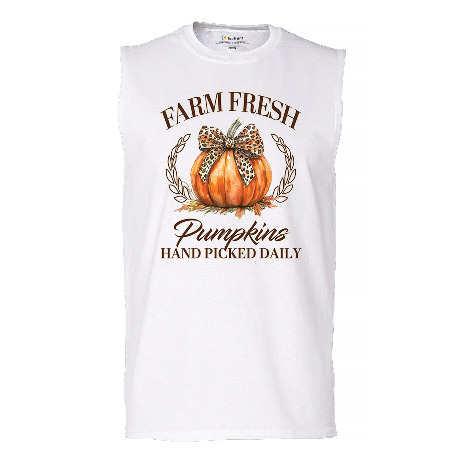 ALTRA Farm Fresh Pumpkins Camicia Muscolare Autunno Stagione Accogliente Ringraziamento Carina Uomo