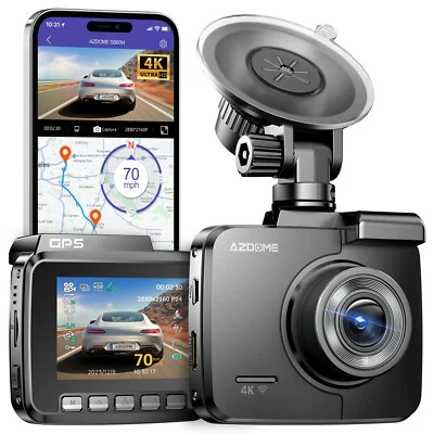 AZDOME 4K/2160P Dashcam GPS WiFi6 ADAS Kamera Auto DVR Recorder Nachtsicht GS63H