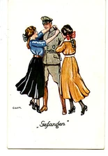 Gefangen-Girls Capture Military Soldier Man-Cibulka Signed Art Vintage Postcard