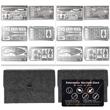 12 Pcs Survival Multitool Card Emergency Camping Tool EDC Kit in Your Wallet ...