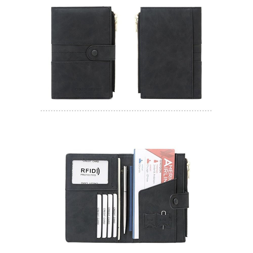 AI Case Leather Travel Passport Wallet Holder RFID Blocking ID Card