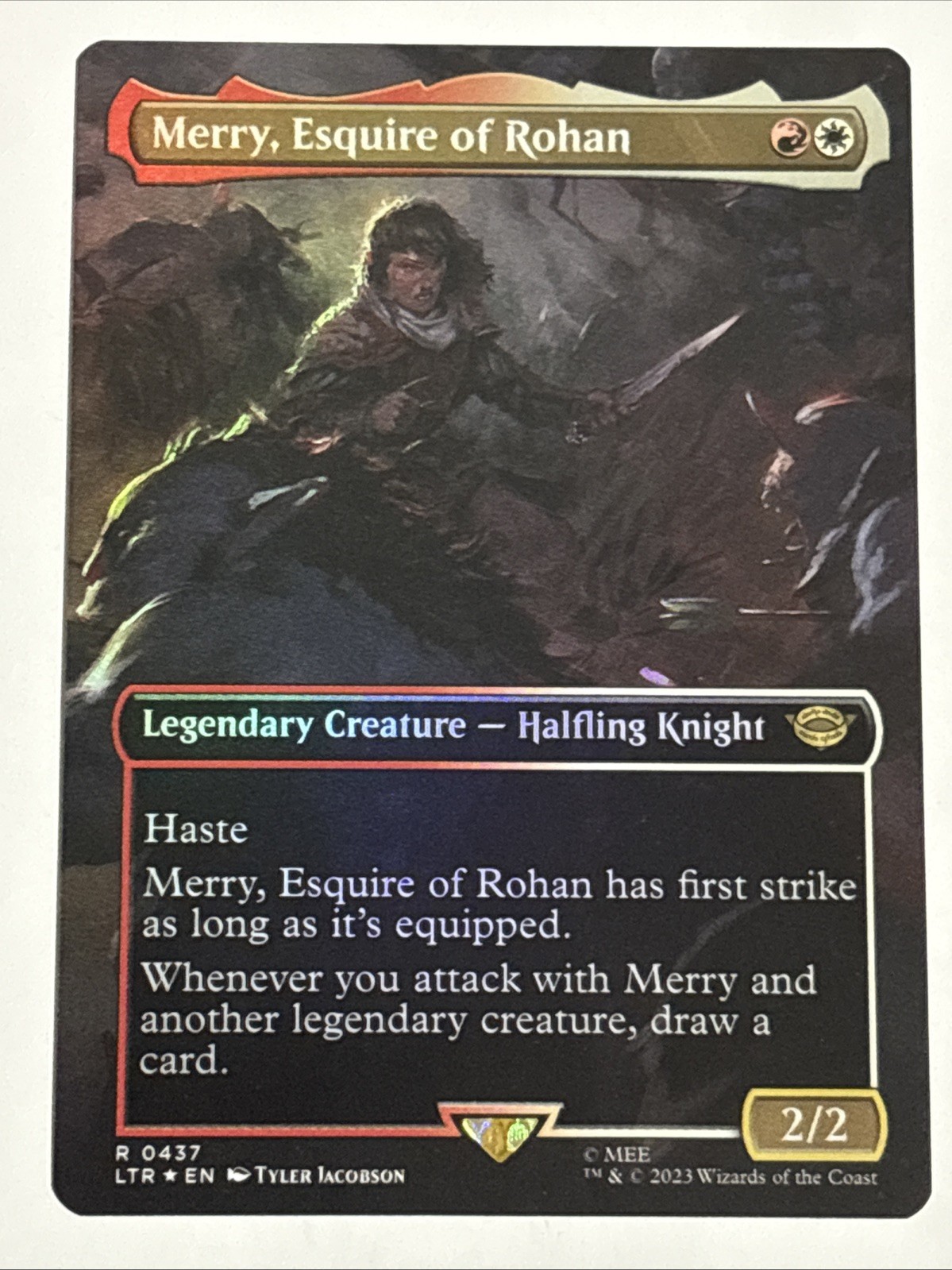 MTG Lord of the Rings Merry, Esquire of Rohan Borderless Foil 0437 NM Rare