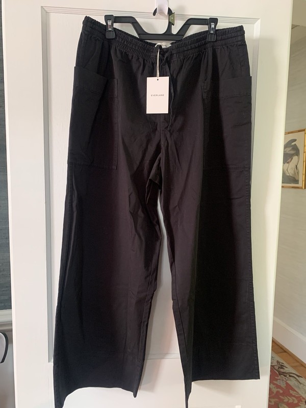 everlane women's Easy Cargo utility Pants In Black xl