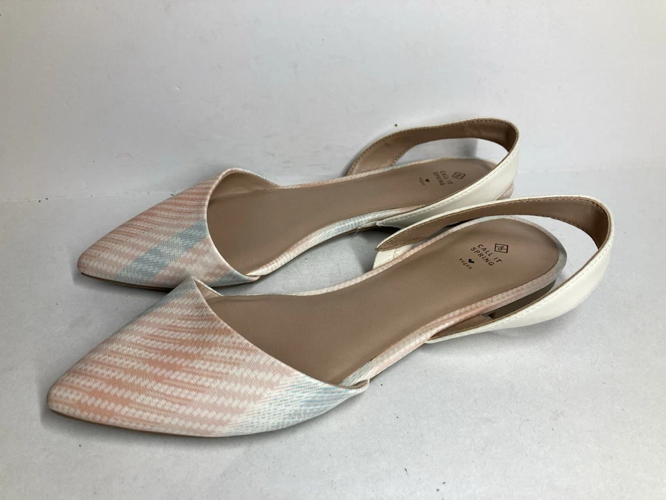 Womens Size 8.5 Call It Spring Pink Salmon Leather Flats Great Condition  - Image 3 of 4
